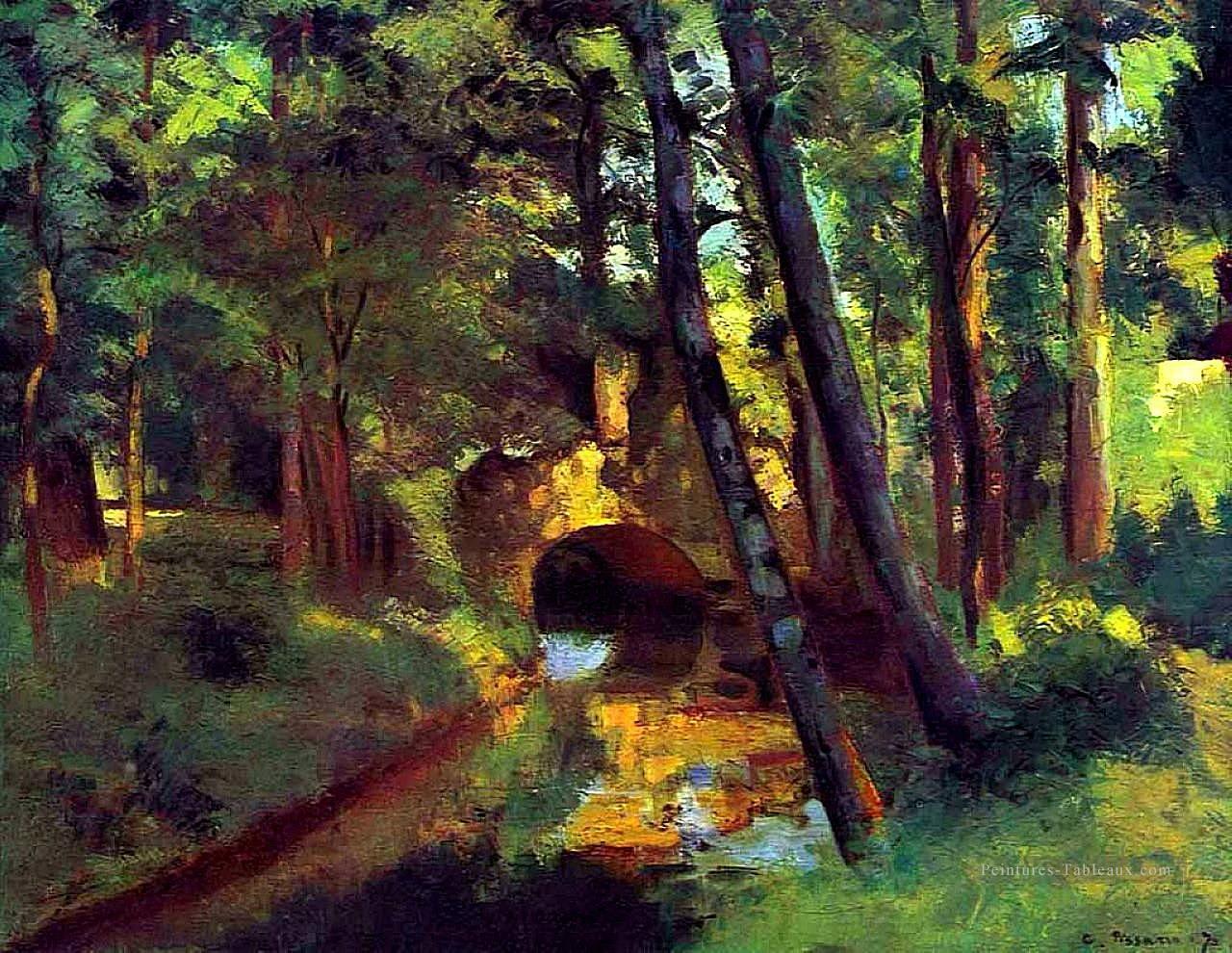 le petit pont pontoise 1875 1 Camille Pissarro paysage Peintures à l'huile